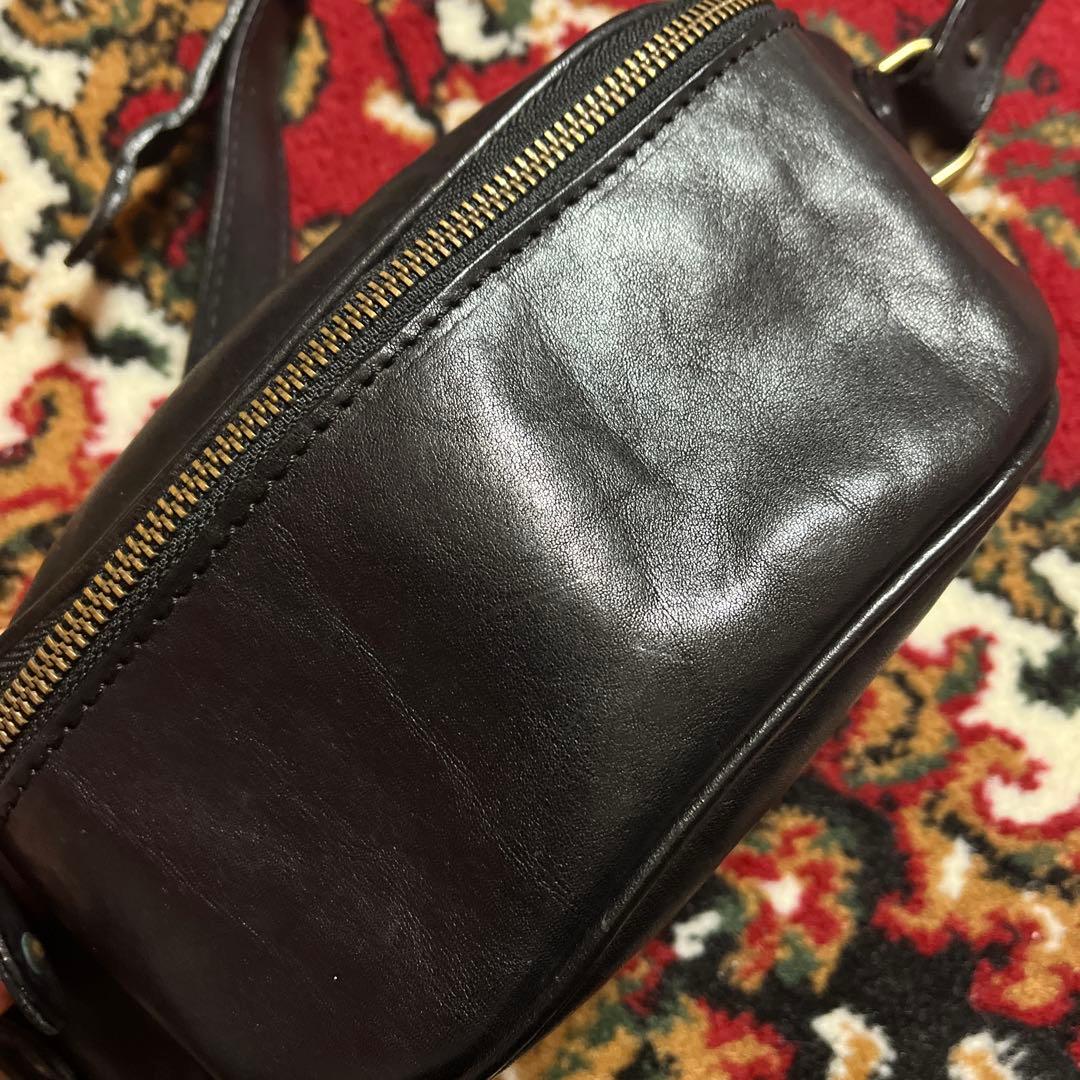 w*2様 ブラックレザー ボディバッグ　ウエストポーチ