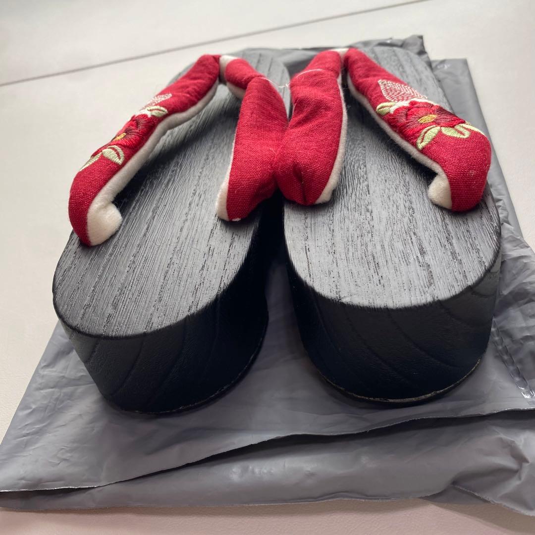 〈新品〉ネイビー花柄浴衣・帯・下駄セット　着付けセット付き