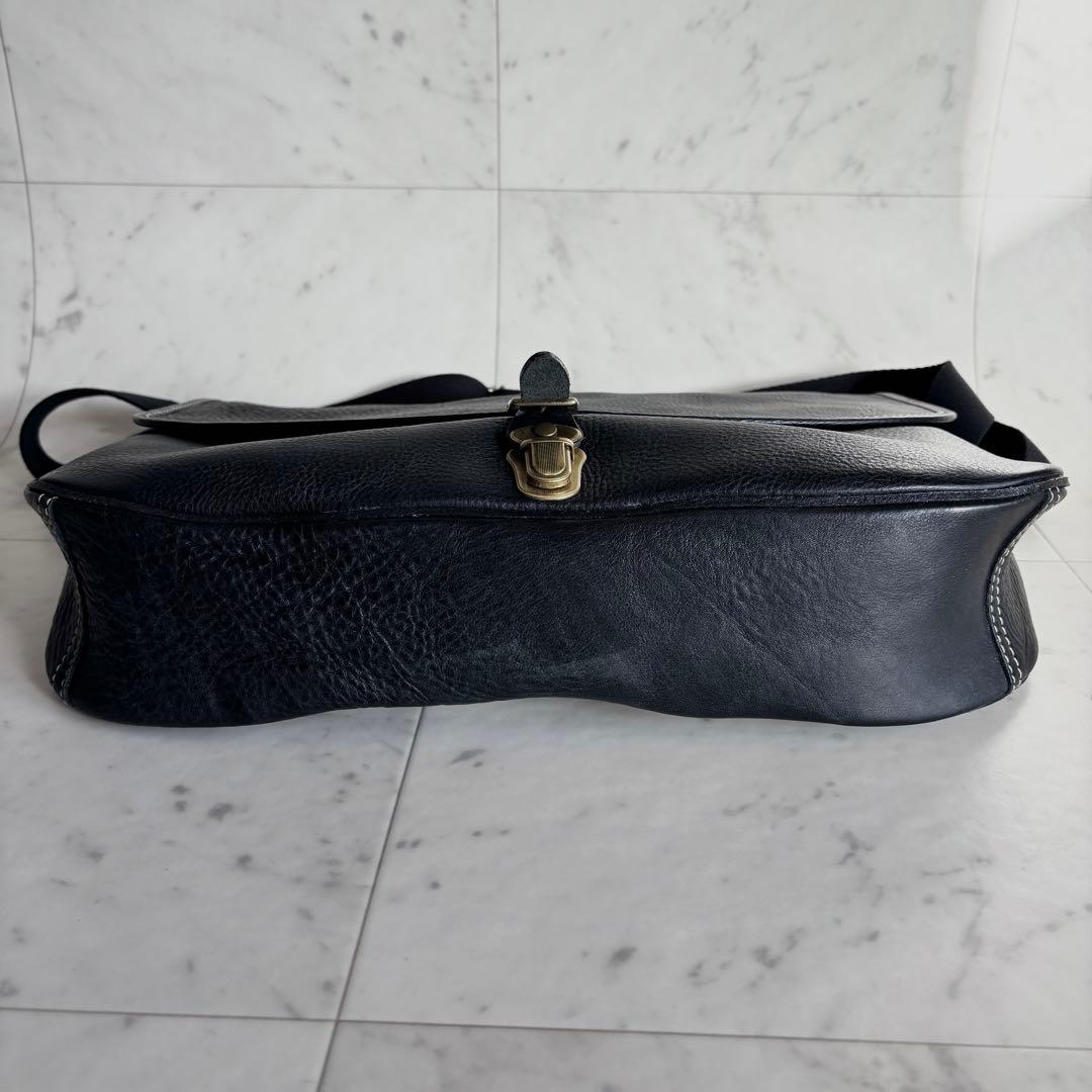 PARLEY パーリィー 本革 シボ革 ポストマンバッグ ショルダー 大容量