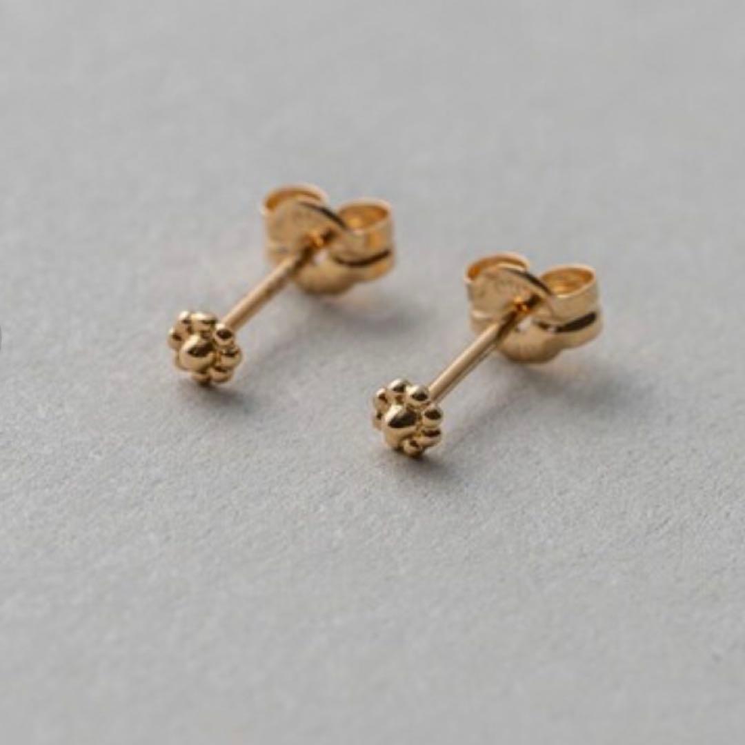 ete エテ フラワー ピアス K18YG イエローゴールド 片耳のみ