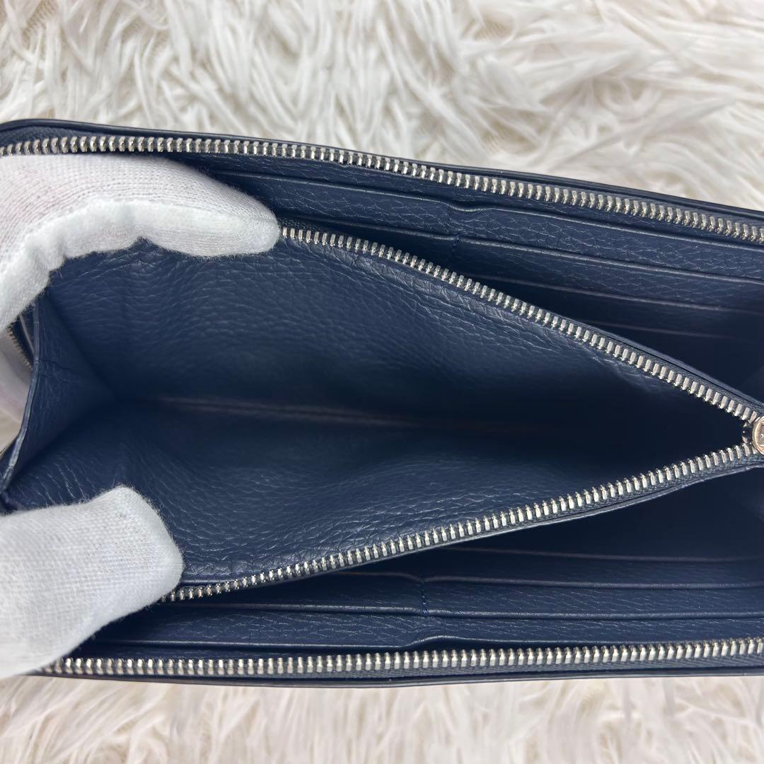 【現行美品】カミーユフォルネ 長財布 ラウンドジップ マリーン シュリンク シボ