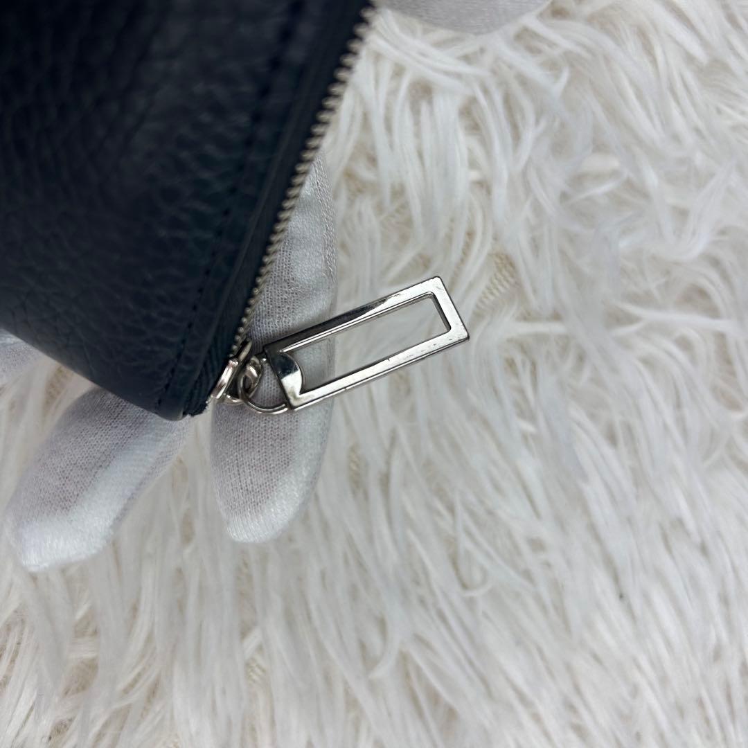 【現行美品】カミーユフォルネ 長財布 ラウンドジップ マリーン シュリンク シボ