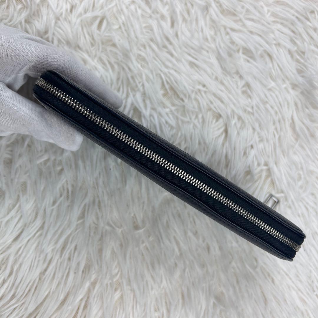 【現行美品】カミーユフォルネ 長財布 ラウンドジップ マリーン シュリンク シボ