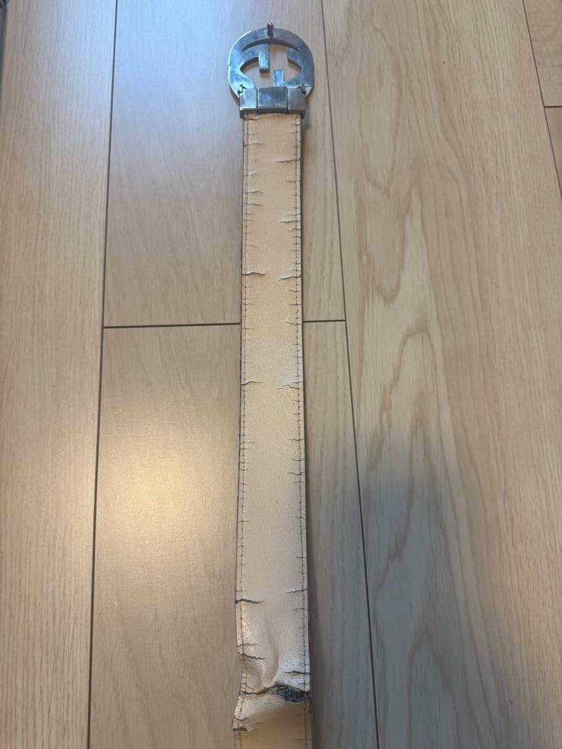 バ*ス様 GUCCI グッチ GGモノグラム ベルト シルバーバックル 全長96