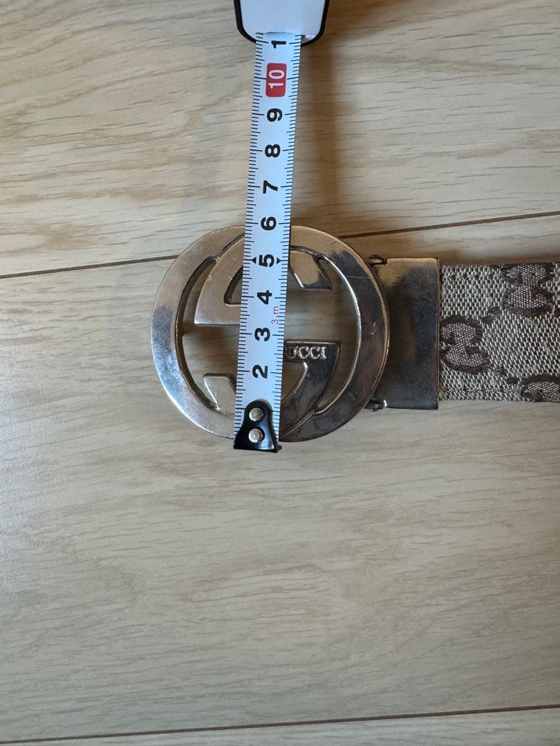 バ*ス様 GUCCI グッチ GGモノグラム ベルト シルバーバックル 全長96