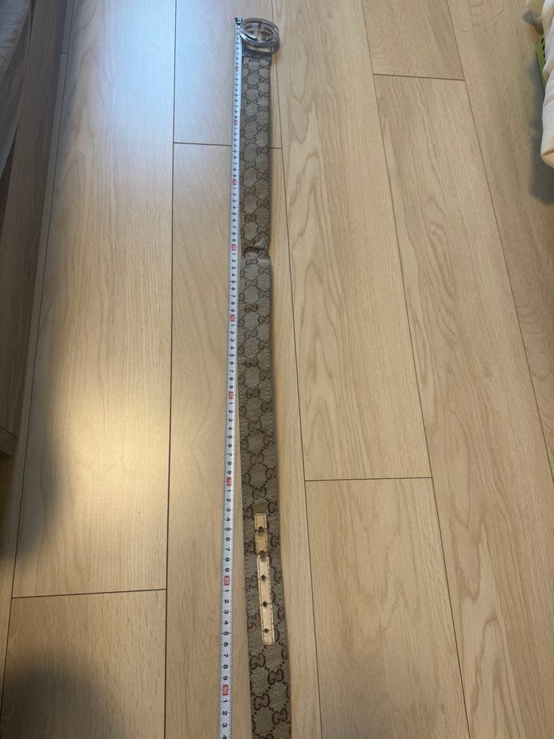 バ*ス様 GUCCI グッチ GGモノグラム ベルト シルバーバックル 全長96