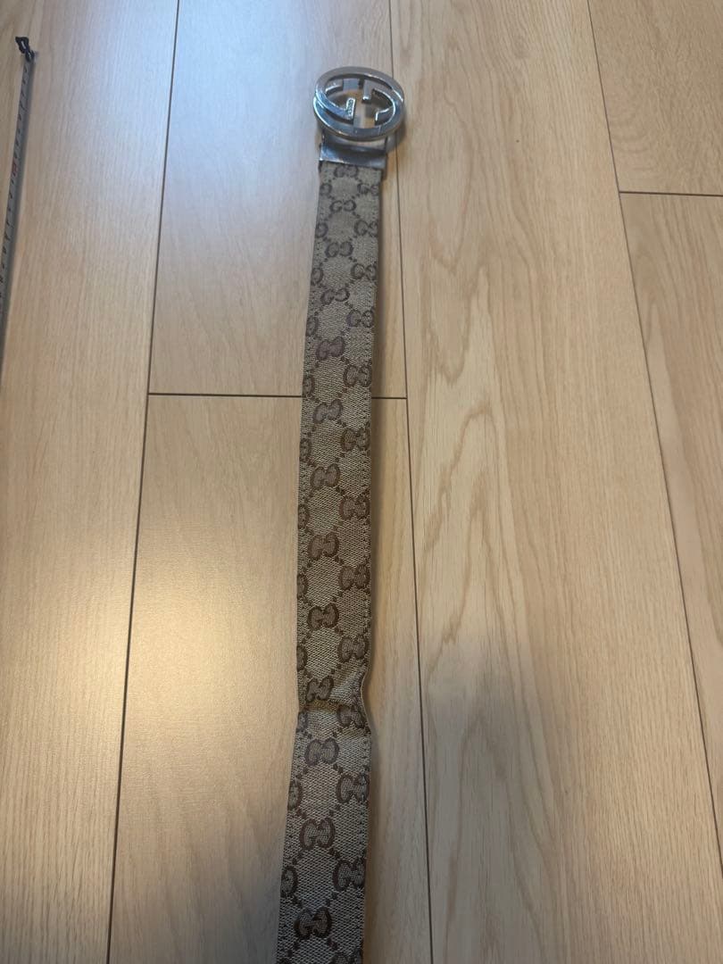 バ*ス様 GUCCI グッチ GGモノグラム ベルト シルバーバックル 全長96