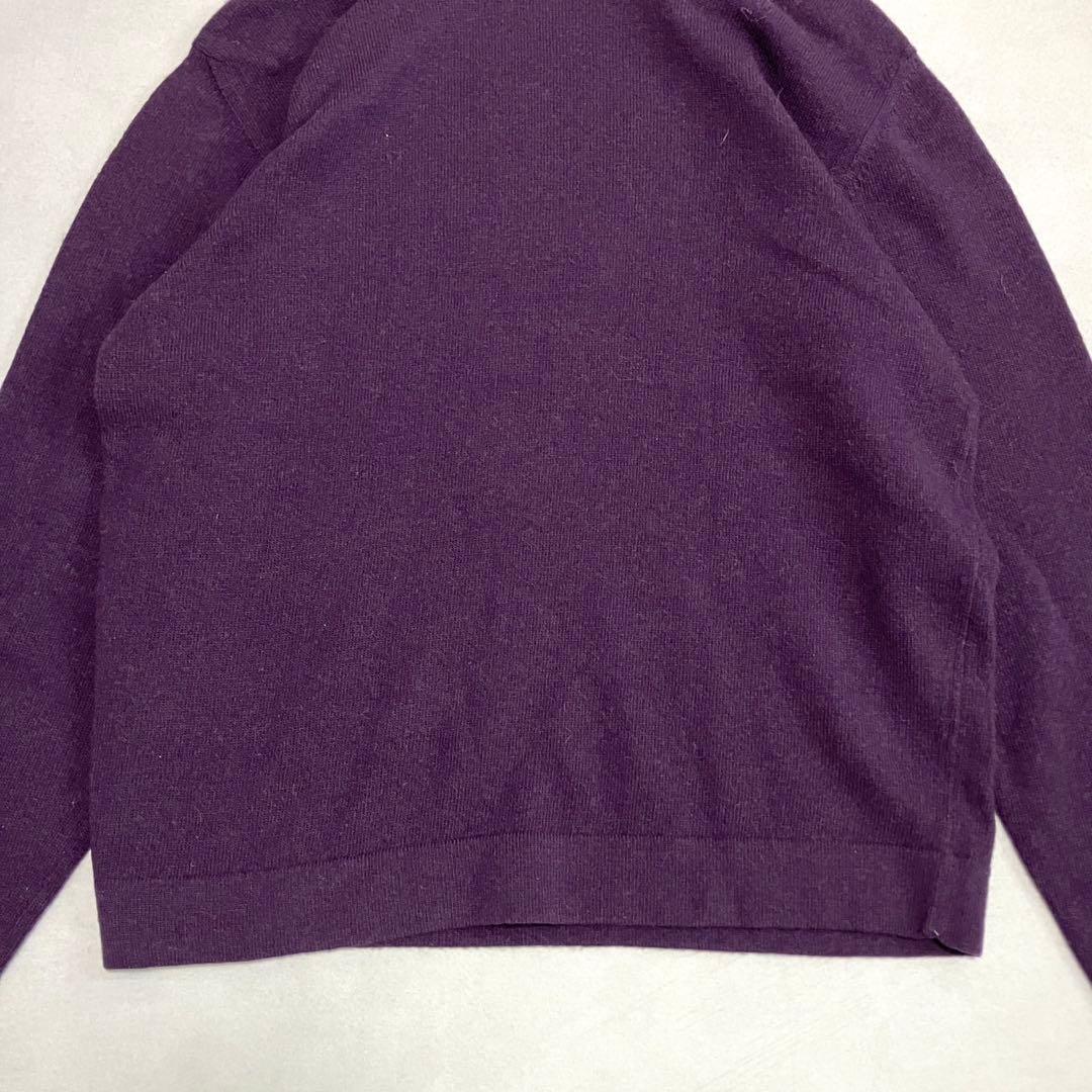 極美品　HERMES ウールカシミヤ100 タートルネック　紫　ヴィンテージ　L