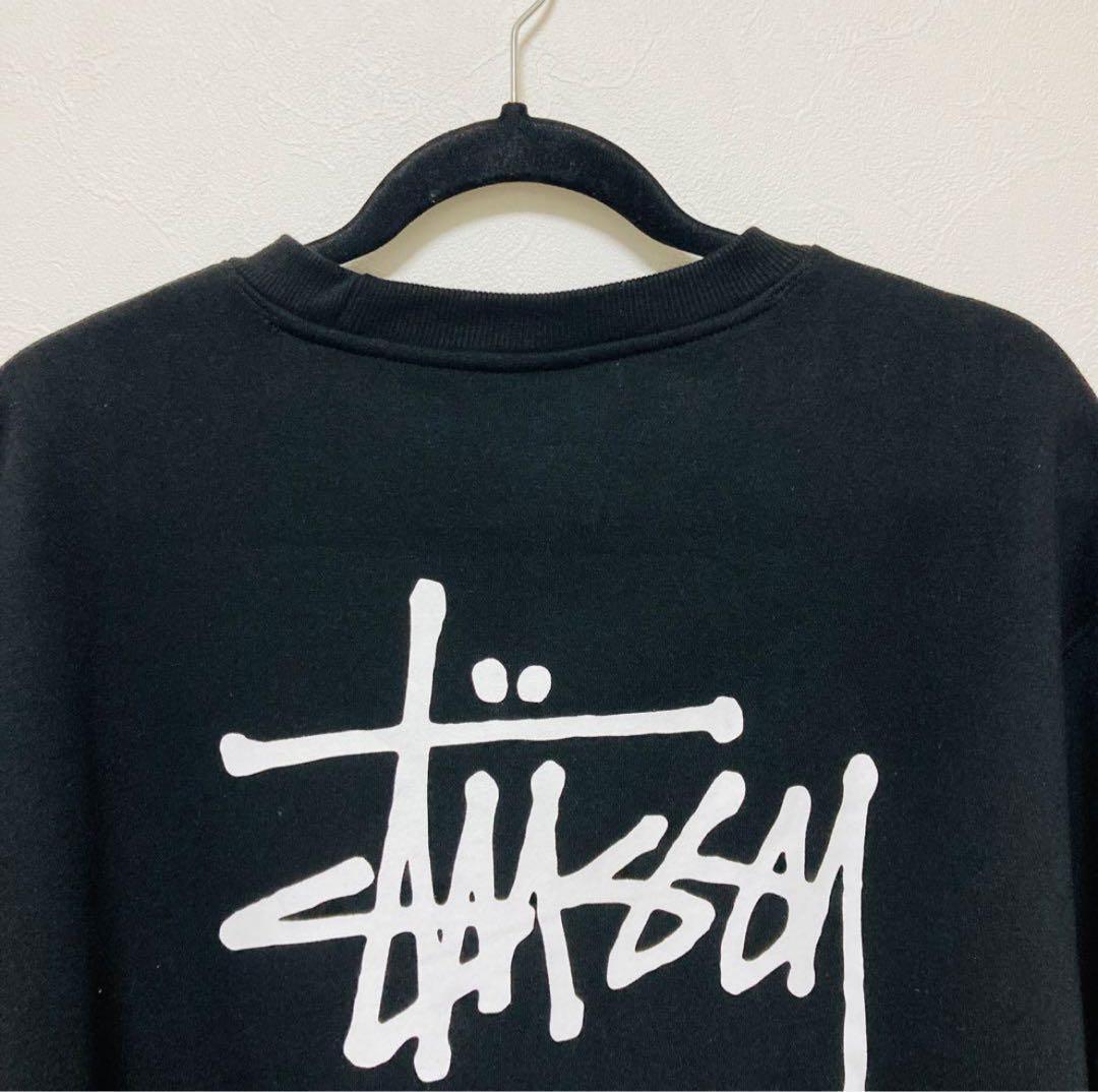 新品未使用☆STÜSSY BASIC STSSY CREW　L　ブラック　裏起毛
