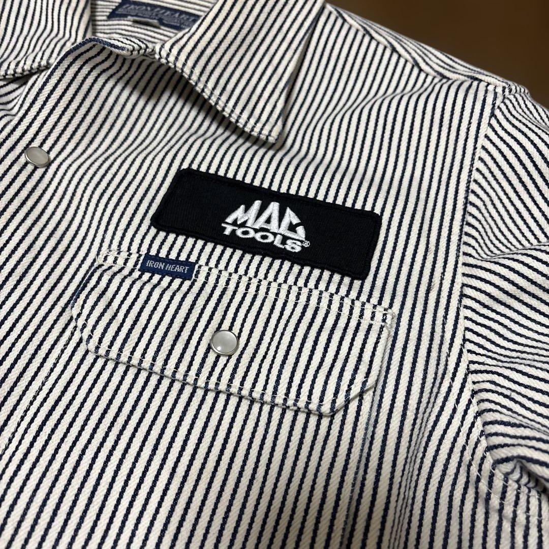 アイアンハートMAC TOOLS ヒッコリーストライプシャツ　ヘビーウエイト
