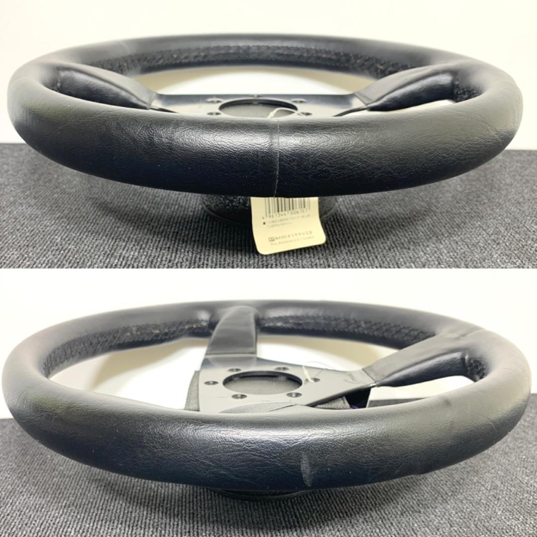 新品未使用 コムサ ステアリング 32Φ ブラックスポーク レザー 希少