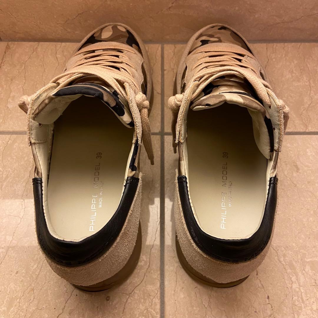 美品PHILLIPMODEL フィリップモデル　スニーカー　カモフラ　サイズ39