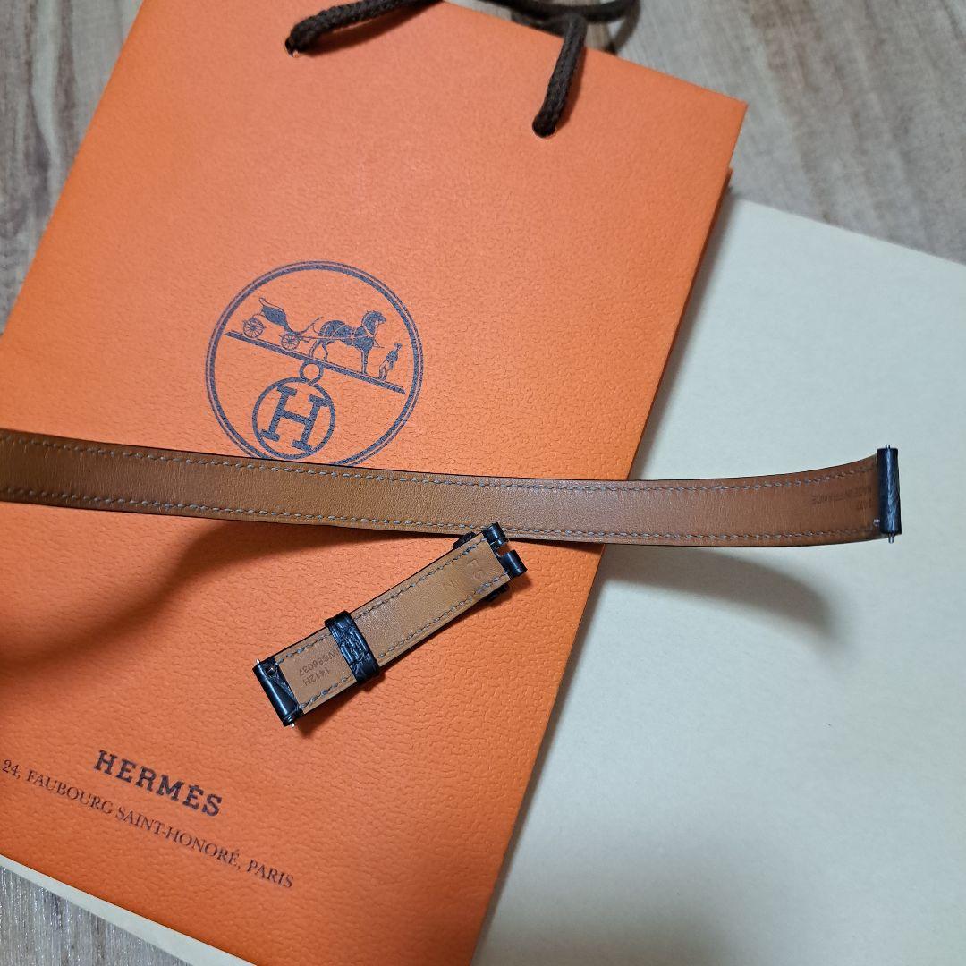 HERMES レザーベルト ブラック ブラウン ケープコッド　pm３１用