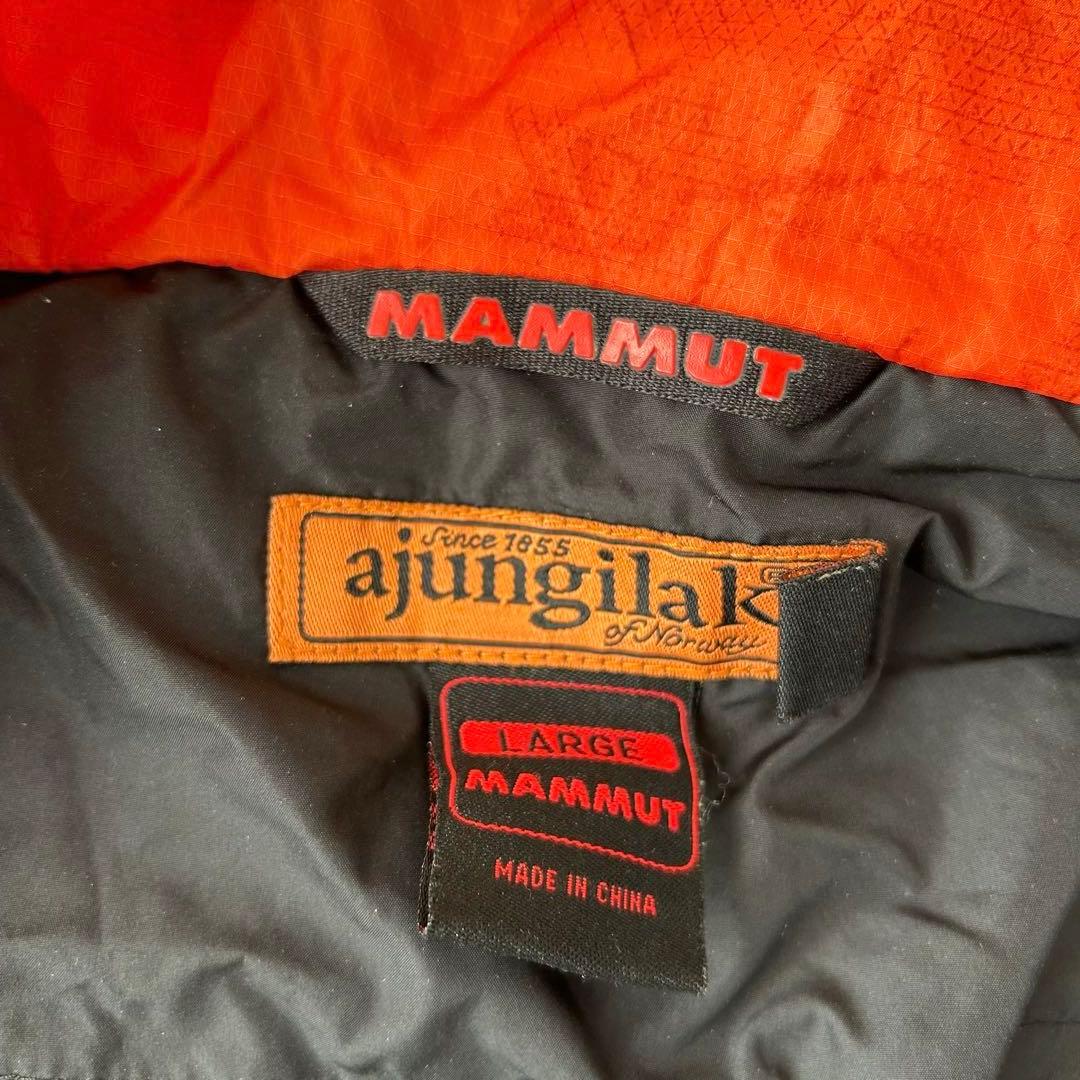 MAMMUT 中綿ジャケット オレンジ グレー ajungilak L 刺繍ロゴ