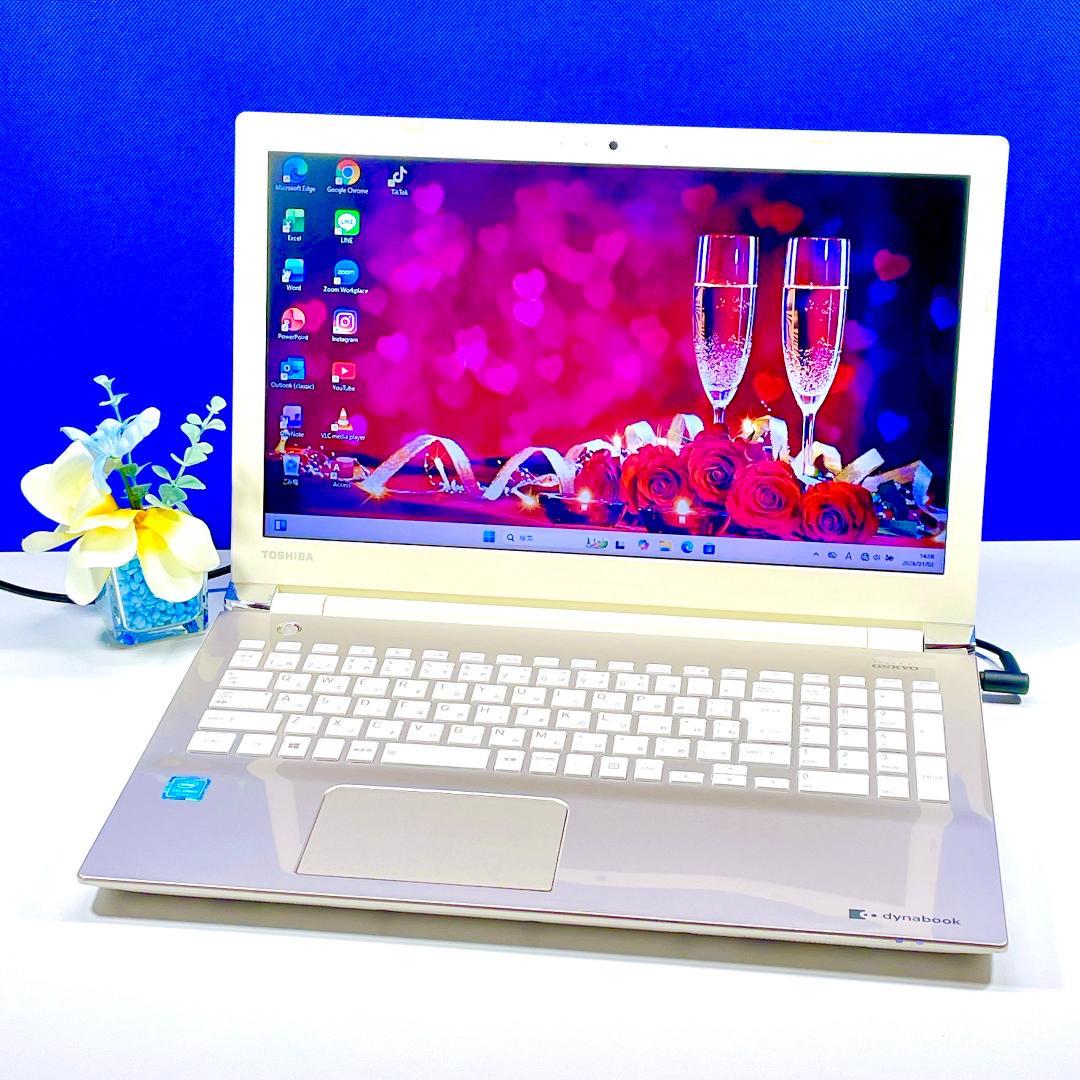初期設定済✨快適SSD✨Windows11✨東芝ゴールドノートパソコン薄型カメラ