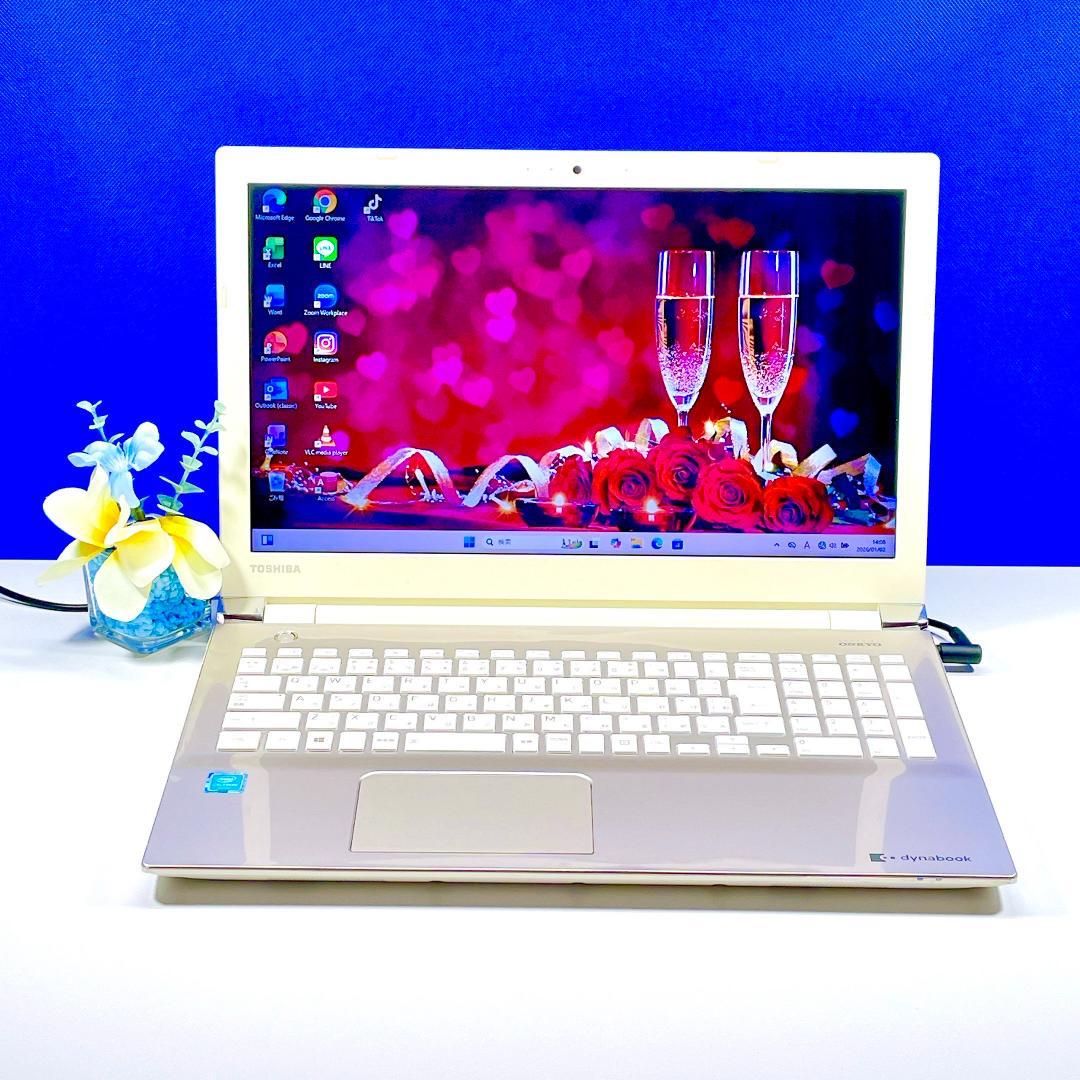 初期設定済✨快適SSD✨Windows11✨東芝ゴールドノートパソコン薄型カメラ
