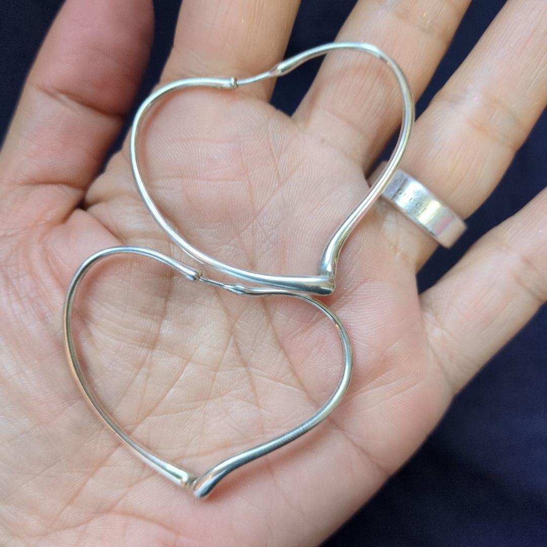 ティファニー オープンハートフープピアス ミディアム ag925 現行品