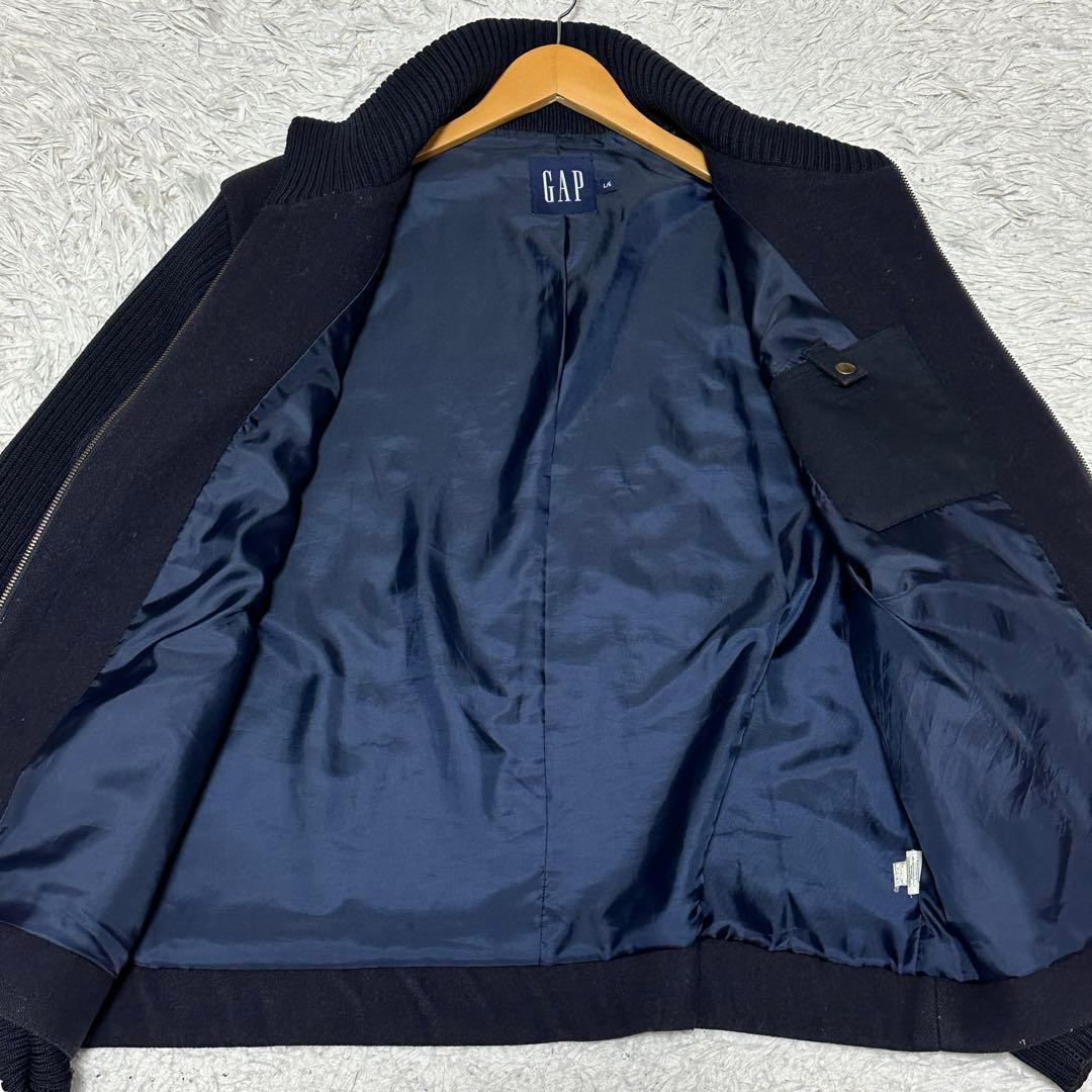 old GAP ブルゾン ドライバーズニット　ネイビー エルボーパッチ L