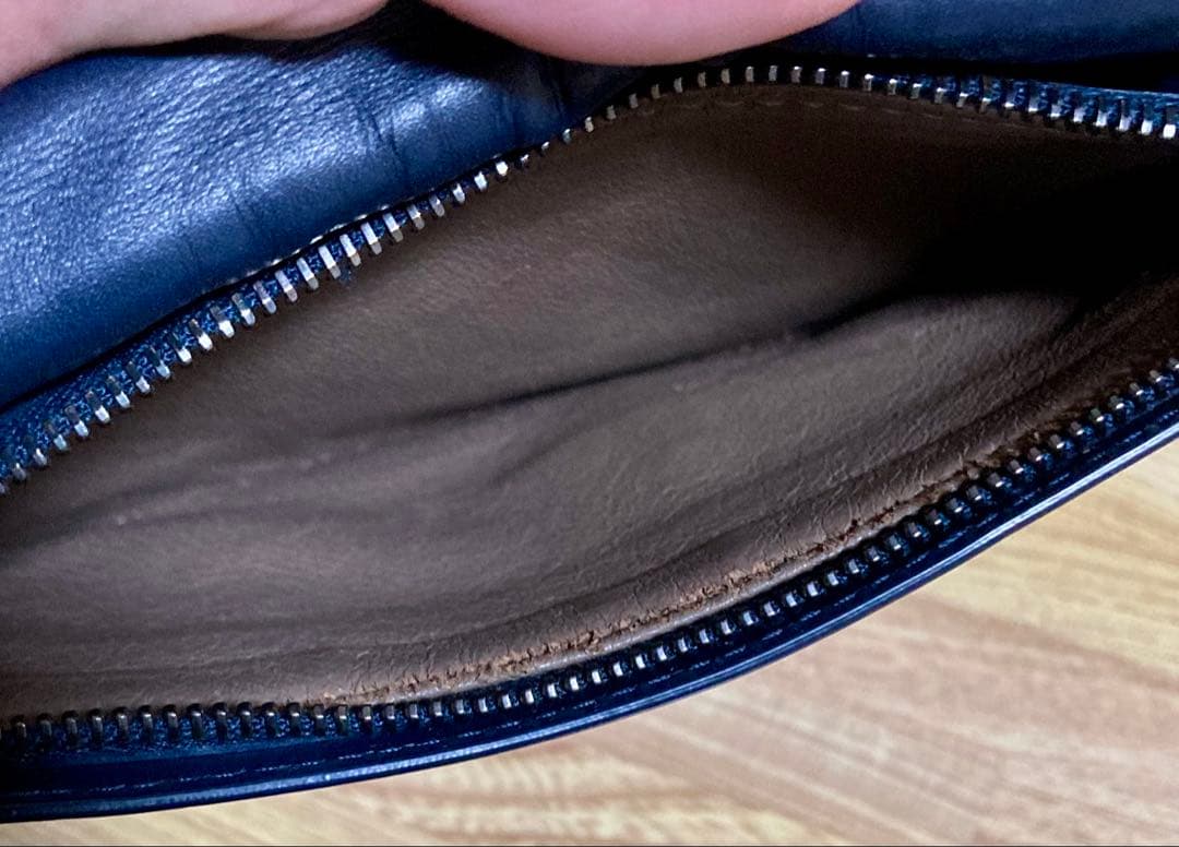 ボッテガ・ヴェネタ 長財布 キーリング ネイビー