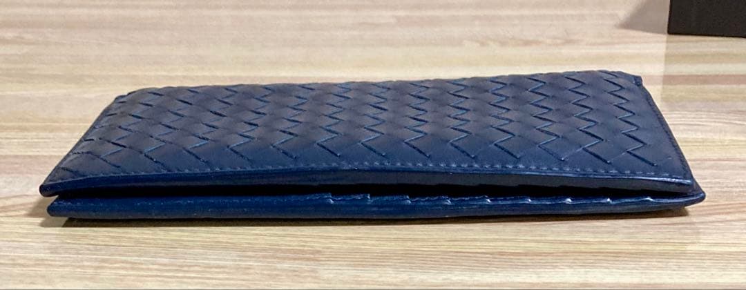 ボッテガ・ヴェネタ 長財布 キーリング ネイビー
