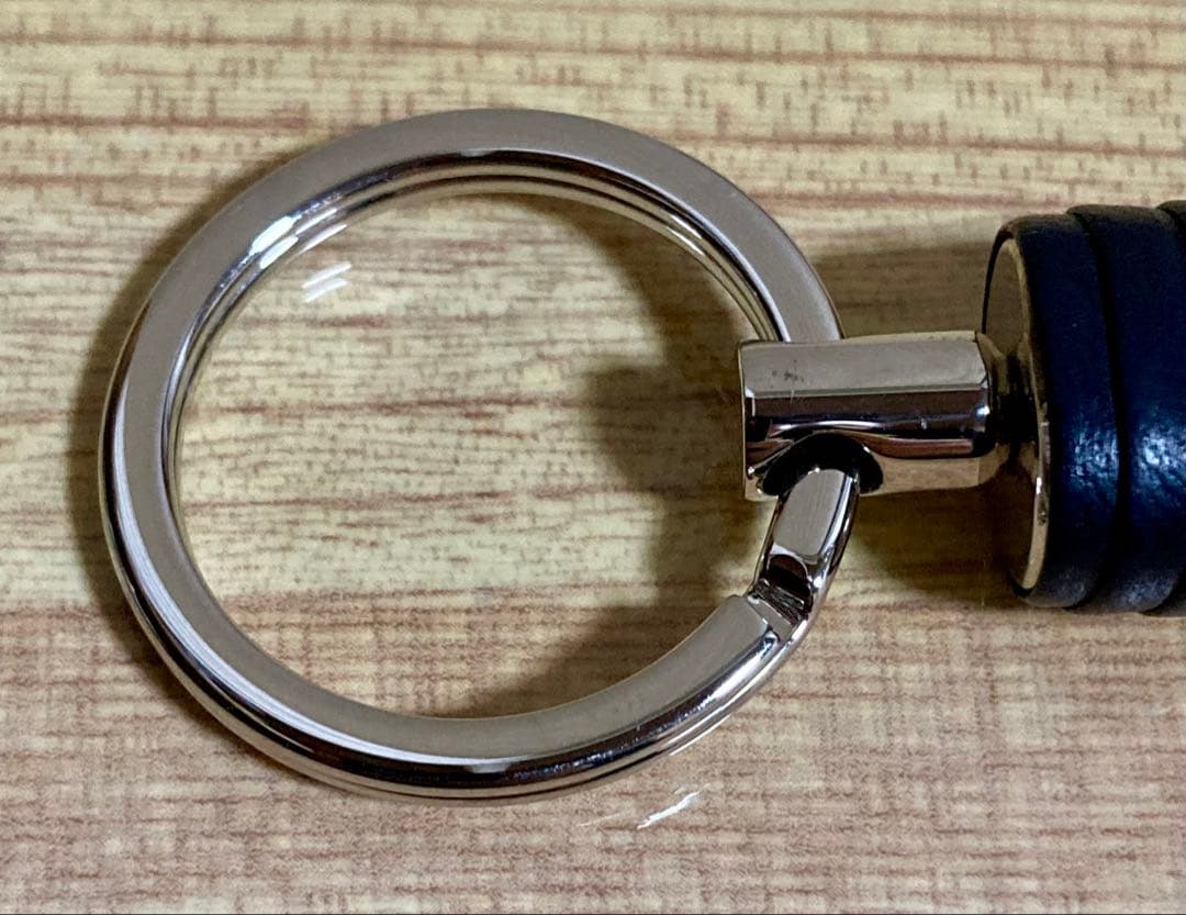 ボッテガ・ヴェネタ 長財布 キーリング ネイビー