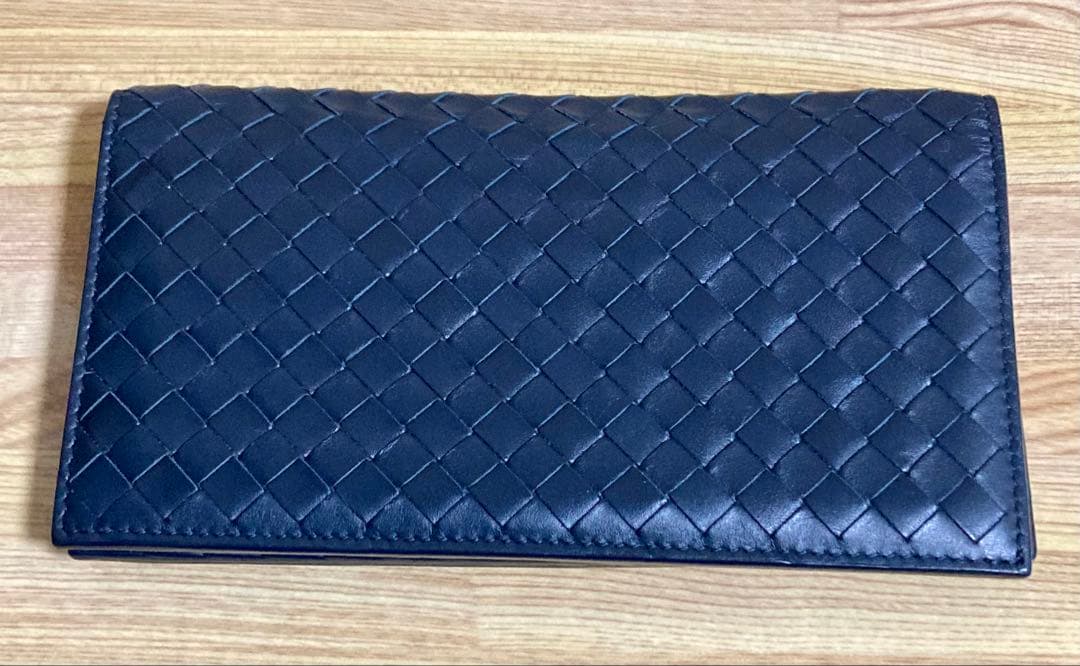 ボッテガ・ヴェネタ 長財布 キーリング ネイビー