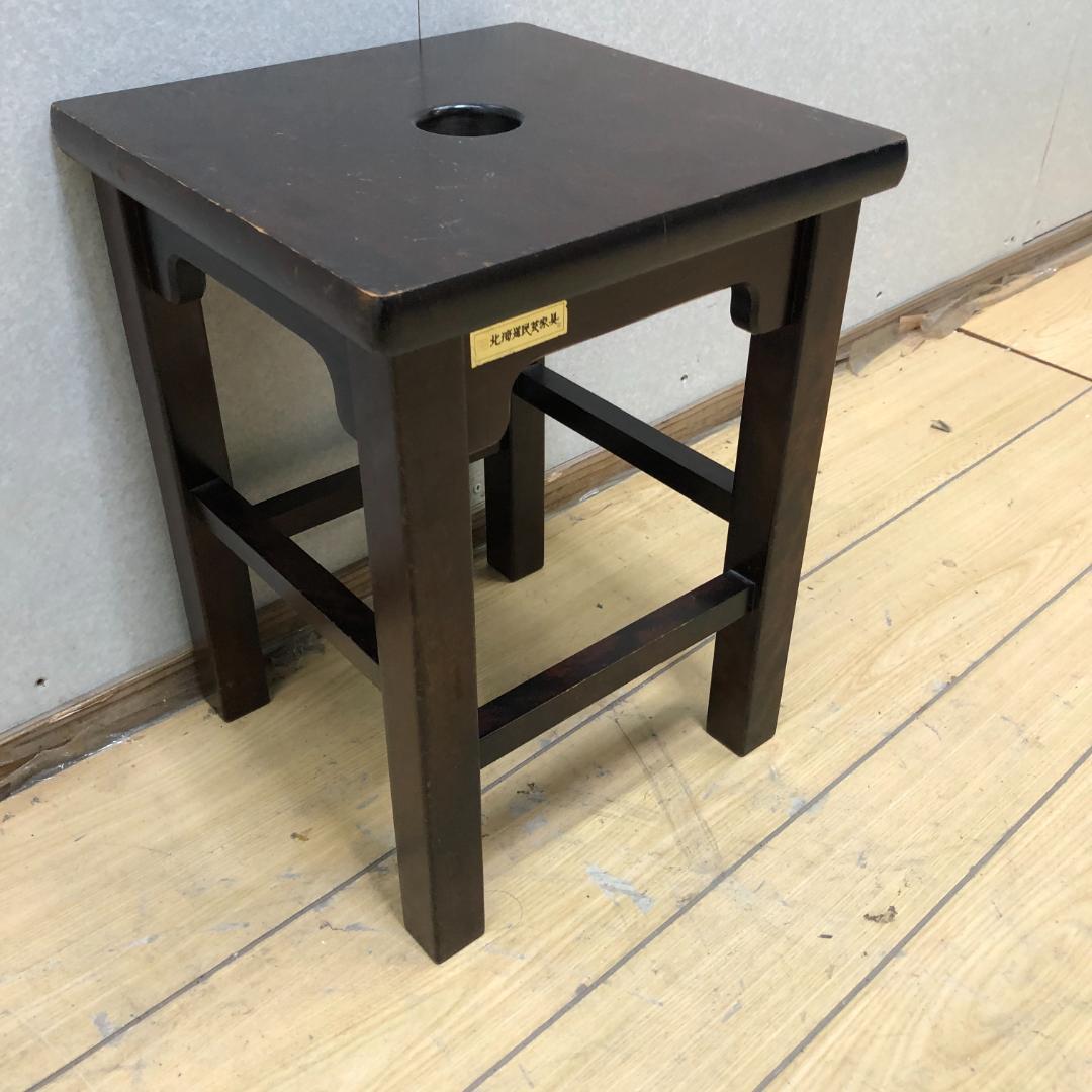 送料無料 北海道民芸家具　樺材スツール　オールドヴィンテージ 251007