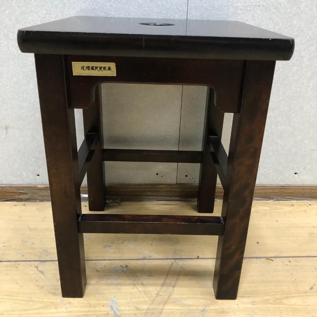 送料無料 北海道民芸家具　樺材スツール　オールドヴィンテージ 251007