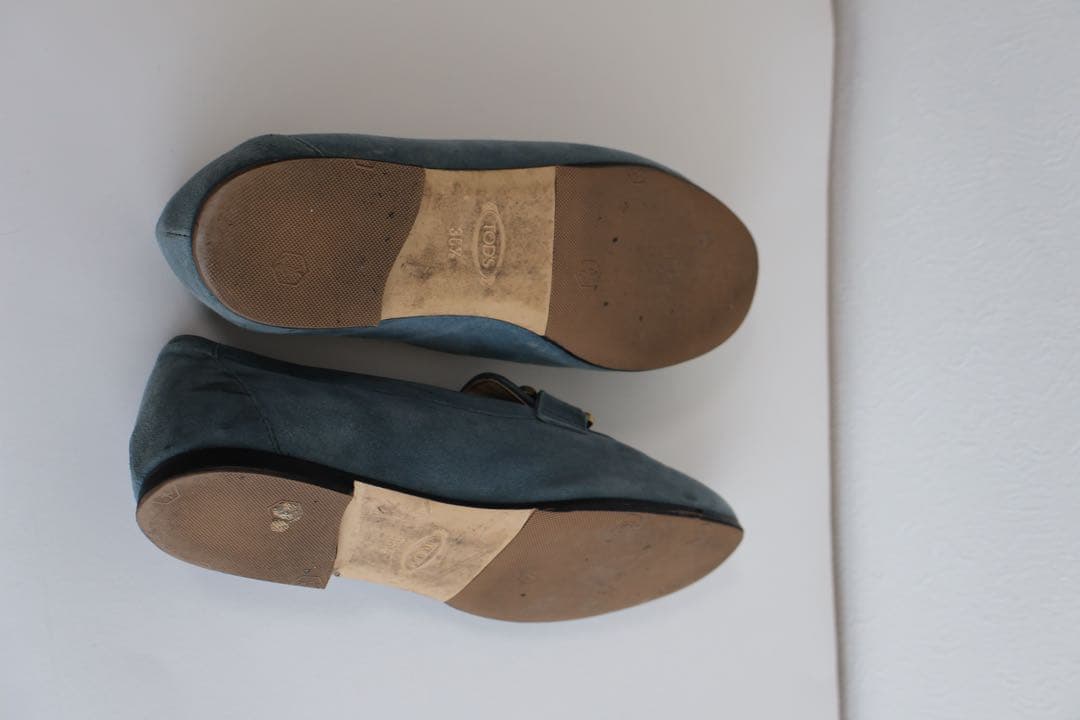 TOD'S スエード ローファー 青