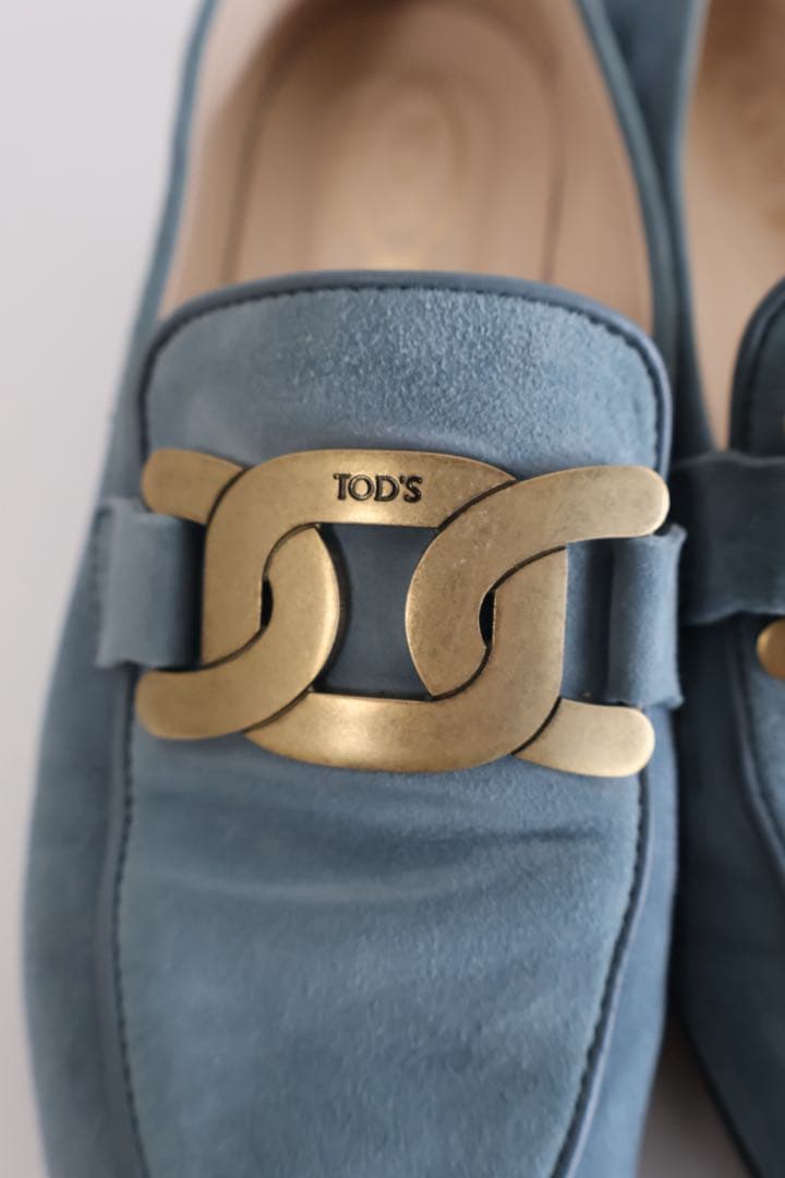 TOD'S スエード ローファー 青