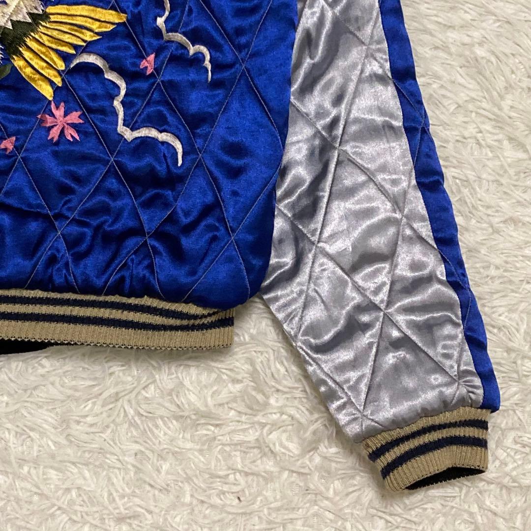 【希少】テーラー東洋 スカジャン 別珍 ベロア 白熊 グリーンランド 鷹 S