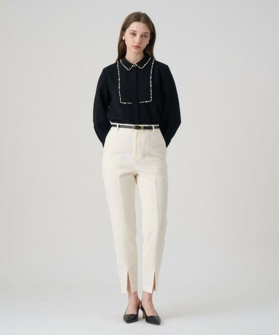 ANAYI 現行品 ダブルクロスパール ブラウス