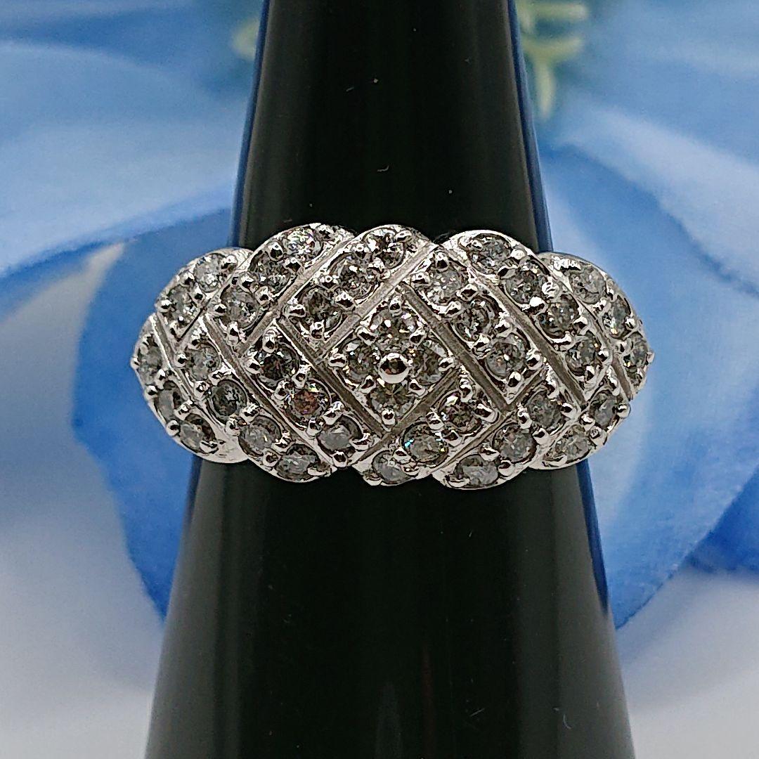 kariar様1カラット パヴェ風 天然ダイヤモンドリング プラチナ900