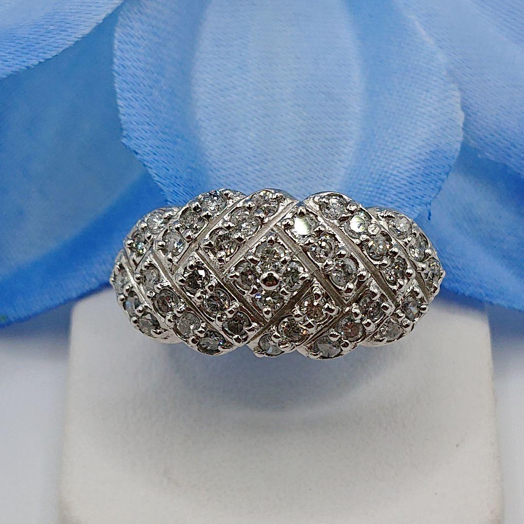 kariar様1カラット パヴェ風 天然ダイヤモンドリング プラチナ900