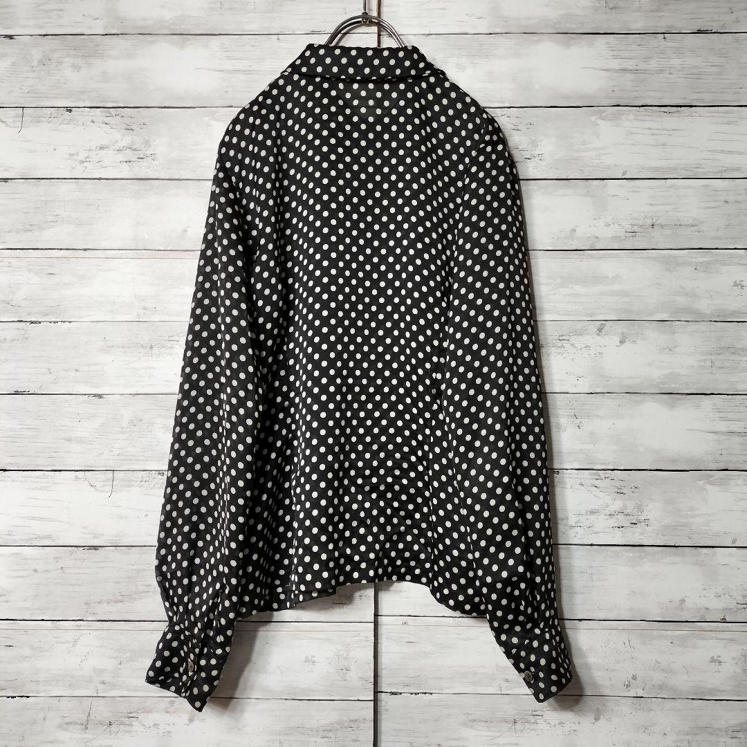 コムデギャルソン コムコム 長袖シャツ ポリエステル ドット柄 丸襟