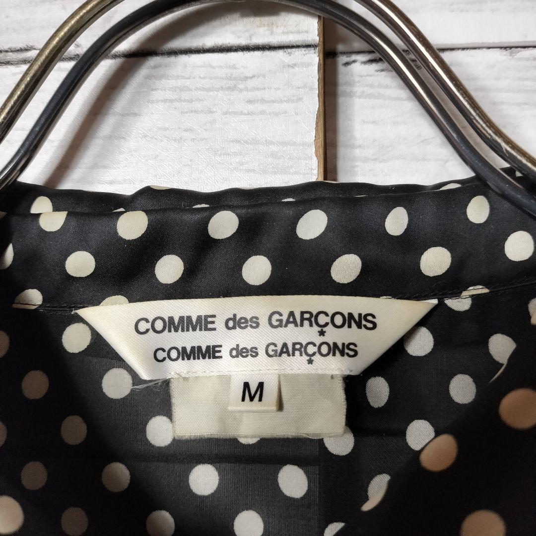 コムデギャルソン コムコム 長袖シャツ ポリエステル ドット柄 丸襟