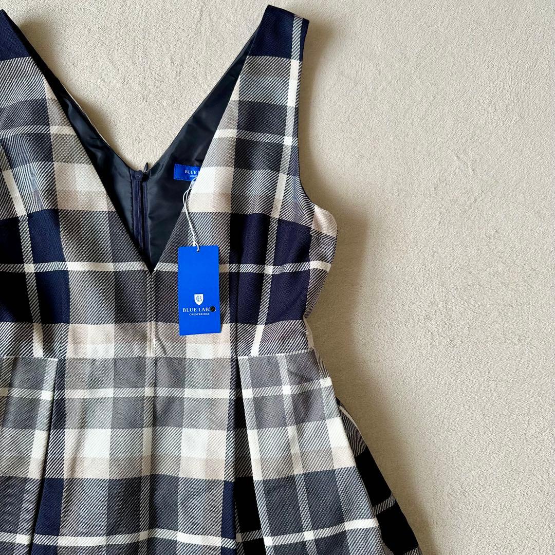 新品 未使用 ブルーレーベルクレストブリッジ ノースリーブワンピース チェック