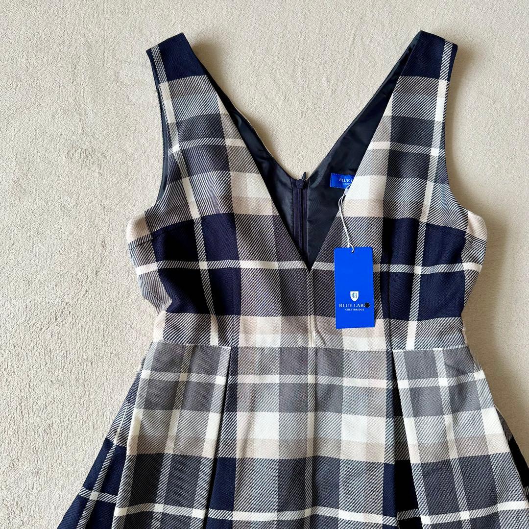 新品 未使用 ブルーレーベルクレストブリッジ ノースリーブワンピース チェック
