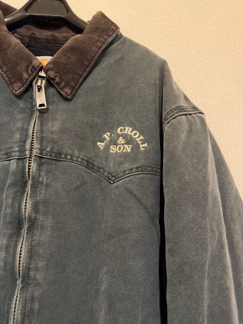 k*u様 Carhartt サンタフェジャケット J13 グリーン 企業ロゴ 美