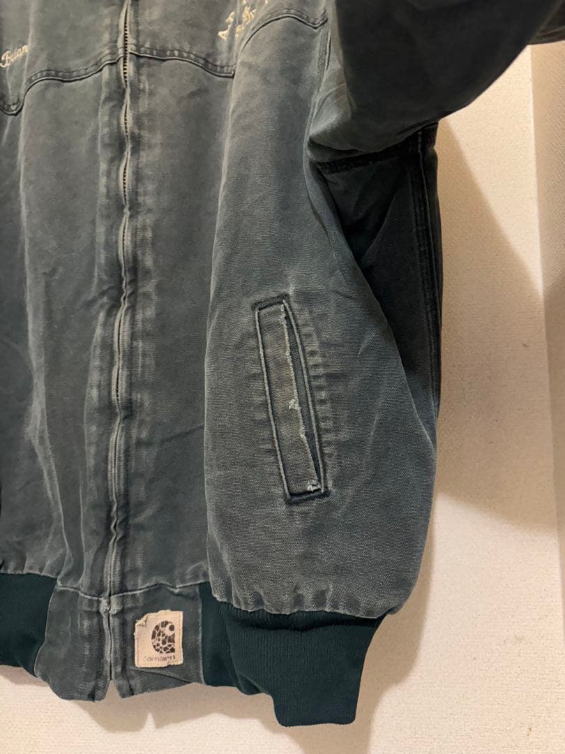 k*u様 Carhartt サンタフェジャケット J13 グリーン 企業ロゴ 美