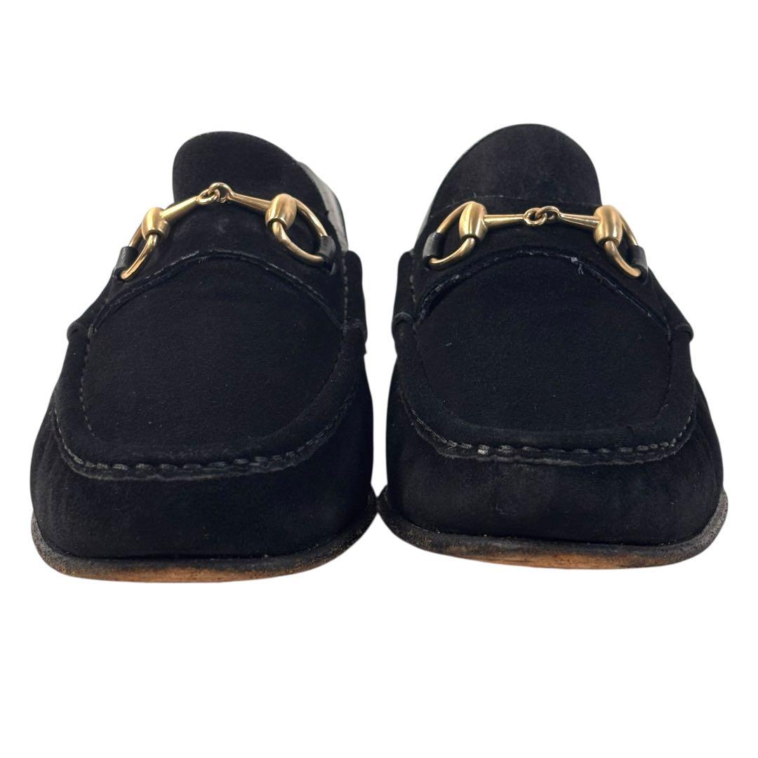 グッチ 6C 23 スエード ホースビット ローファー ブラック 黒