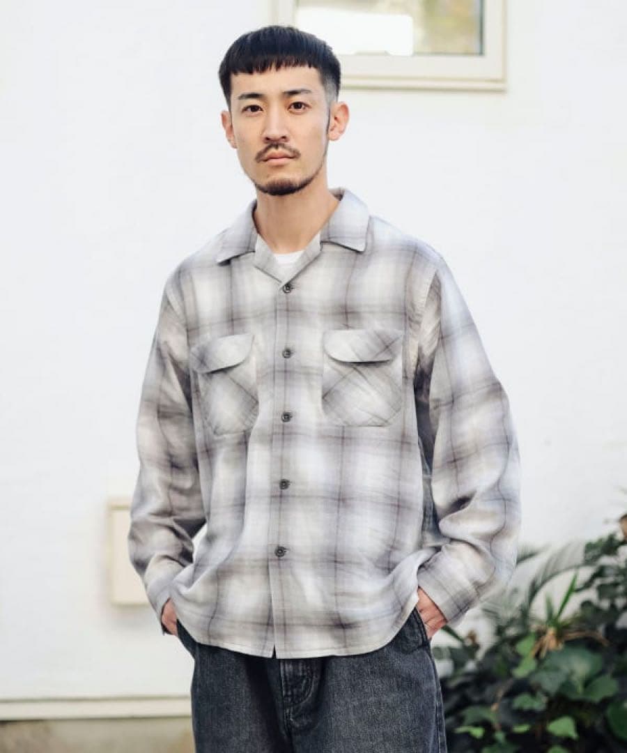 【美品サイズＳ】ペンドルトン オンブレ チェック オープンカラーシャツ