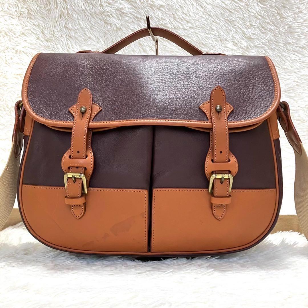 【美品・希少】ソメスサドル　ショルダーバッグ　レザー　ヌメ革　メッセンジャー