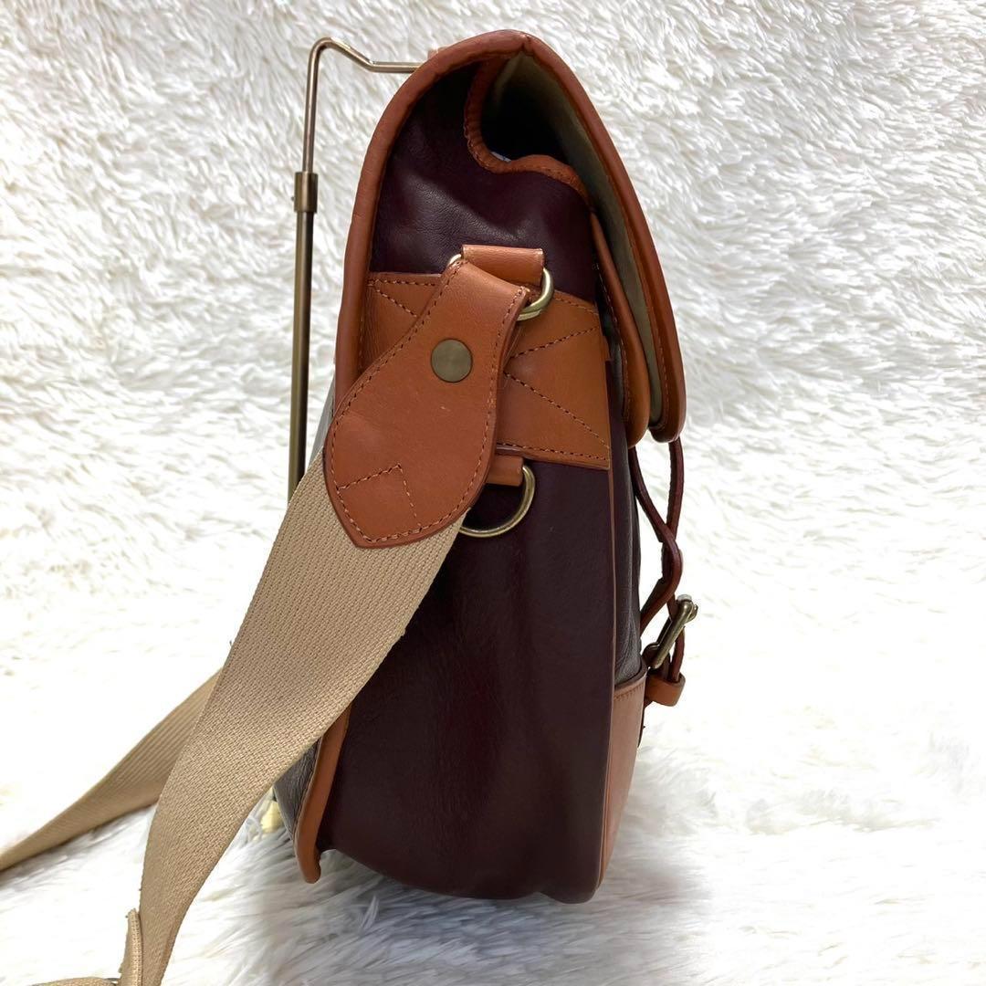 【美品・希少】ソメスサドル　ショルダーバッグ　レザー　ヌメ革　メッセンジャー