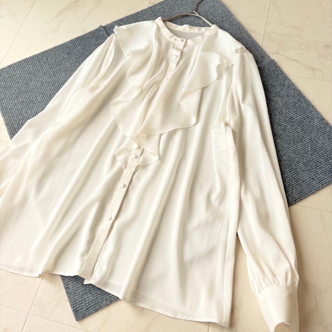 美品✨《アナイ》サテンアムンゼン フリルブラウス 36
