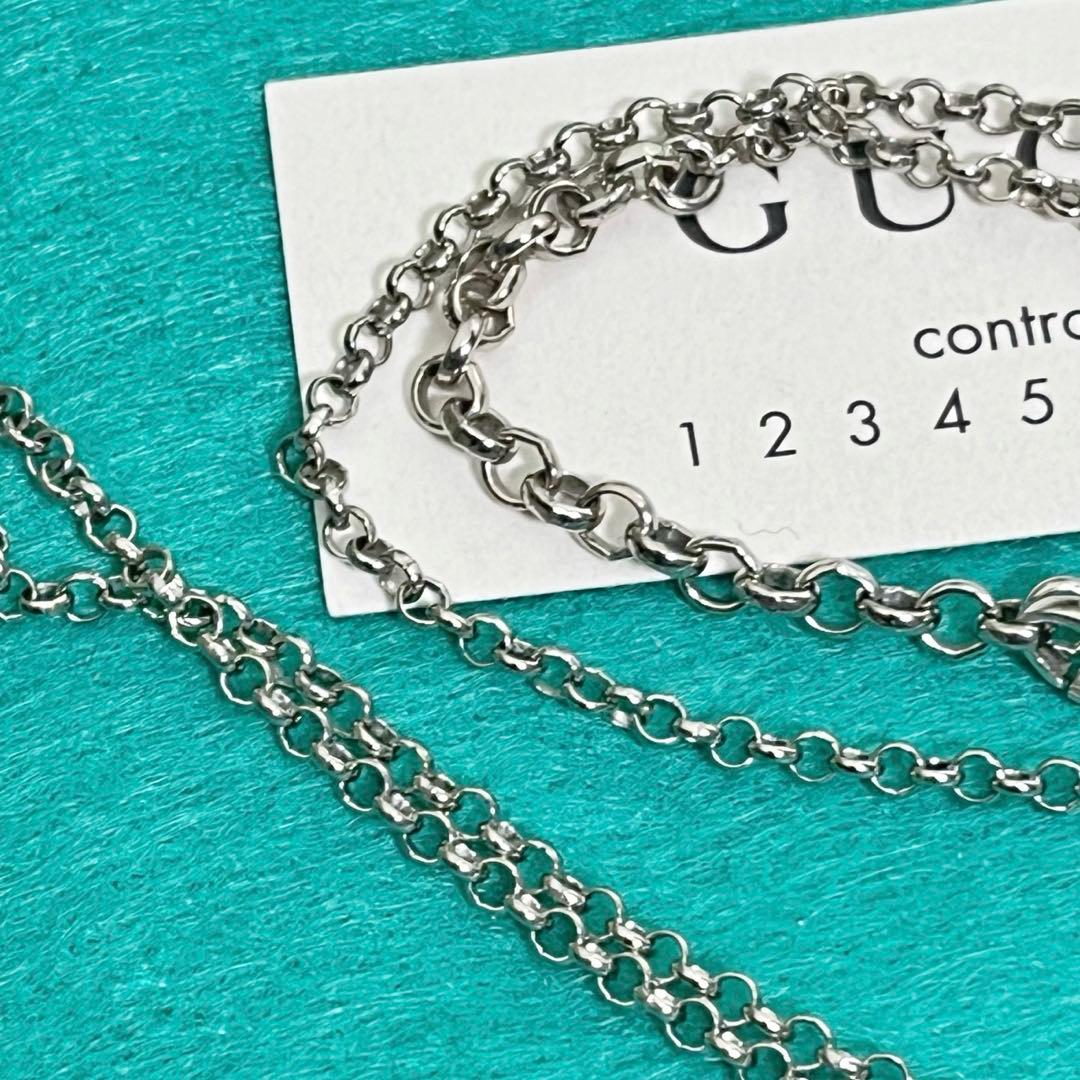 美品　GUCCI 2.2ミリ クロームチェーンネックレス シルバー925