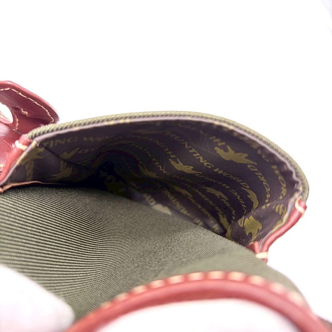 極美品 ハンティングワールド サファリトゥデイ ショルダーバッグ グリーン