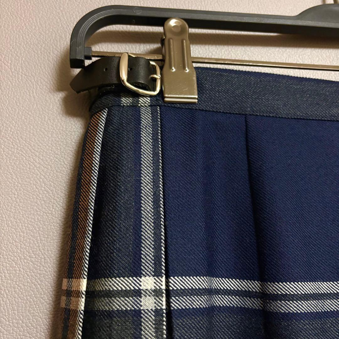 未使用近い オニールオブダブリン 大きいサイズ12 ミモレ プリーツスカート 紺