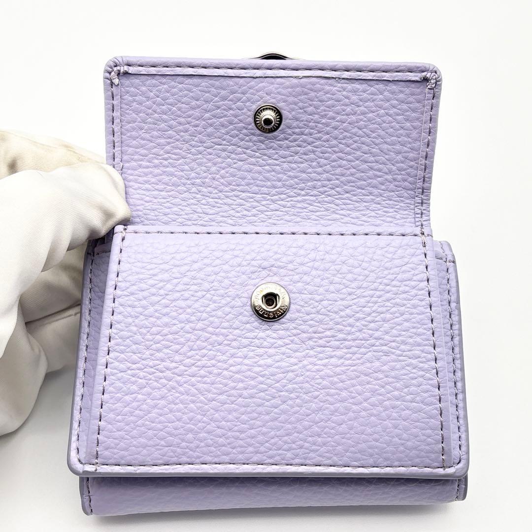 【美品】vivienne westwood 三つ折り財布 オーブ レザー シボ革