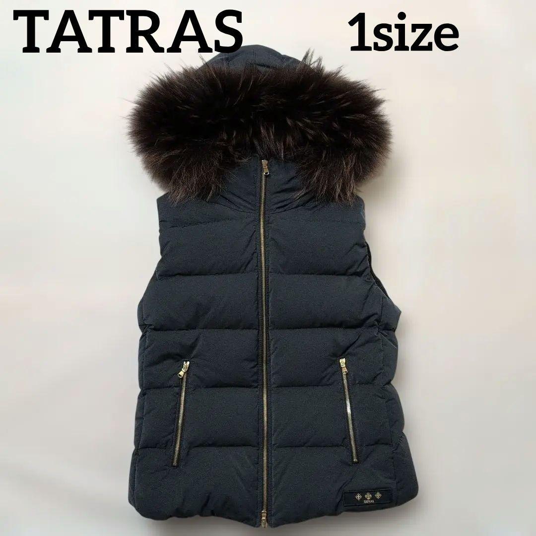 TATRASタトラス　ダウンベスト　ファー付　レディース　ネイビー　1サイズ　S
